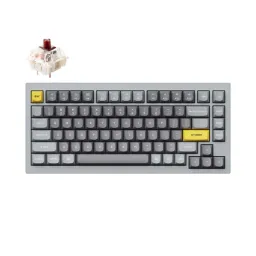 მექანიკური კლავიატურა Keychron Q1 QMK Custom HotSwappable Gateron Phantom Brown Switch Mechanical Keyboard Full Assembled Space Grey RGB with Knob Russian Layout