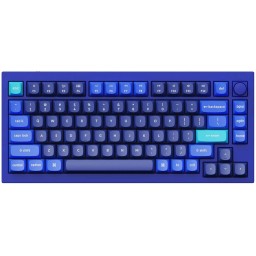 მექანიკური კლავიატურა Keychron Q1 QMK Custom HotSwappable Gateron Phantom Brown Switch Mechanical Keyboard Full Assembled Navy Blue RGB with Knob Russian Layout