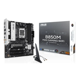 დედაპლატა ASUS Motherboard B850M MAX GAMING WIFI sAM5 B850 4xDDR5 M.2 HDMI DP WiFi BT mATX-JUSTSHOP.GE-ზე