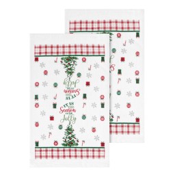 სამზარეულოს პირსახოცების ნაკრები Ardesto Kitchen towel set Christmas Tree 38х63cm, 2pcs, 100% cotton, green