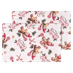 სერვირების ხელსახოცების ნაკრები Ardesto Serving napkin set Christmas Gingerbread 30х45cm, 2pcs, 100% polyester, red