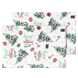სერვირების ხელსახოცების ნაკრები Ardesto Serving napkin set Christmas Tree 30х45cm, 2pcs, 100% polyester, green