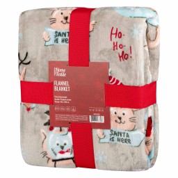 ფლანელის პლედი Ardesto Christmas Flannel blanket 160x200cm, 100% polyester, Christmas cats-JUSTSHOP.GE-ზე