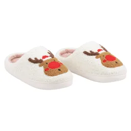 ოთახის ჩუსტები Ardesto Home shoes Christmas 36/37 size, 100% polyester, sole 100% rubber, white-JUSTSHOP.GE-ზე