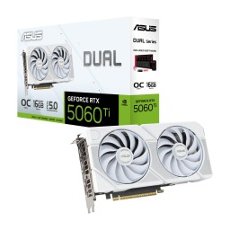 ვიდეო დაფა ASUS Graphic Card GeForce RTX 5060 TI 16GB GDDR7 OC DUAL-RTX5060TI-O16G-WHITE