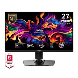 მონიტორი MSI Monitor 26.5" MAG 271QPX-QD-E2 2xHDMI, DP, USB-C, Audio, OLED, 2560x1440, 240Hz, 0.03ms, DCI-P3 99%, AdaptiveSync, Pivot, HDR400