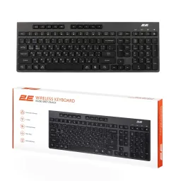 მემბრანული კლავიატურა 2E Keyboard membrane KS280 120key, WL/BT, EN/UK, silent, black-grey-JUSTSHOP.GE-ზე