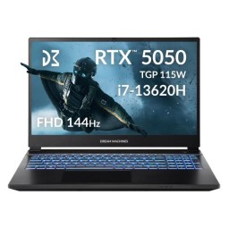 ნოუთბუქი Dream Machines Notebook RG5050-15 15.6FHD IPS, Intel i7-13620H, 32GB, F1TB, NVD5050-8, DOS, black