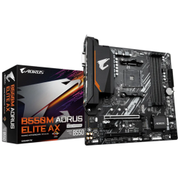 დედაპლატა GIGABYTE Motherboard B550M AORUS ELITE AX sAM4 B550 4xDDR4 M.2 Wi-Fi HDMI DP mATX