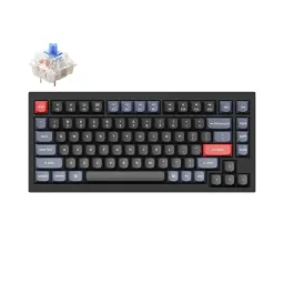 მექანიკური კლავიატურა Keyboard mechanical Keychron Q1 75Key, Gateron Phantom Blue, Hot-Swap, QMK, Knob, USB-A, EN, RGB