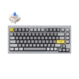 მექანიკური კლავიატურა Keyboard mechanical Keychron Q1 75Key, Gateron Phantom Blue, Hot-Swap, QMK, Knob, USB-A, EN, RGB