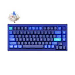 მექანიკური კლავიატურა Keyboard mechanical Keychron Q1 75Key, Gateron Phantom Blue, Hot-Swap, QMK, Knob, USB-A, EN, RGB