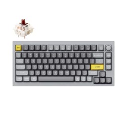 მექანიკური კლავიატურა Keyboard mechanical Keychron Q1 84Key, Gateron G PRO Brown, USB-A, Hot-Swap, QMK, Knob, EN, RGB