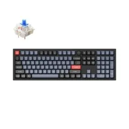 მექანიკური კლავიატურა Keyboard mechanical Keychron Q6 104Key, Gateron G PRO Blue, Hot-Swap, QMK, Knob, USB-A, EN, RGB, Чорний-JUSTSHOP.GE-ზე