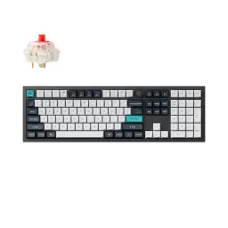 მექანიკური კლავიატურა Keyboard mechanical Keychron Q6 104Key, Gateron G PRO Red, Hot-Swap, QMK, Knob, USB-A, EN, RGB, Чорний