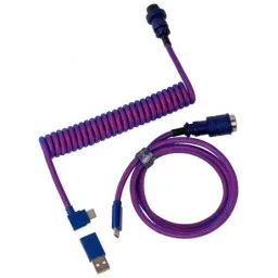 სპირალური კაბელი Cabel Type-A/Type-C Keychron Premium Coiled Aviator Cable-Angled Purpule