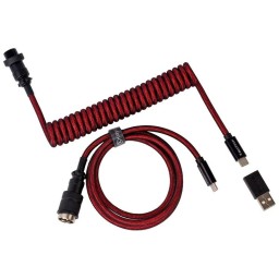 სპირალური კაბელი Cabel Type-A/Type-C Keychron Premium Coiled Aviator Cable-Straight Red