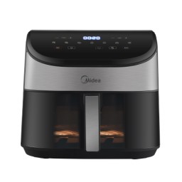 Midea აეროგრილი (Air Fryer) 5.5ლ, სენსორული ეკრანით და გამჭვირვალე ფანჯრით MF-CY55WK2-JUSTSHOP.GE-ზე