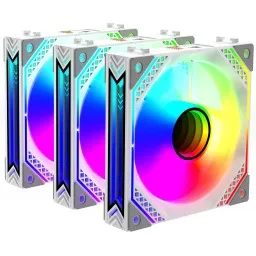 2E GAMING Case Fan Air Cool Magic Mirror ACF120MW-ARGB, 3x120мм, 2000rpm, 4pin PWM +5VARGB, 20.5dBa, white-JUSTSHOP.GE-ზე