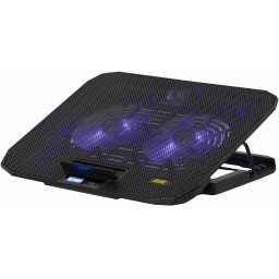 2E GAMING Laptop stand CPG-003, up to 15.6, 2xUSB-A, Blue LED, black-JUSTSHOP.GE-ზე