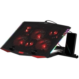 2E GAMING Laptop stand CPG-005, up to 17.3, 2xUSB-A, LCD/phone holder, RGB, black-JUSTSHOP.GE-ზე