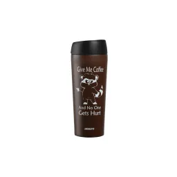 თერმოსი Ardesto Travel mug Coffee time Raccoon 450 ml, brown, s/s-JUSTSHOP.GE-ზე
