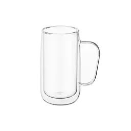 ჭიქა Ardesto Double wall mug set with handles, 400ml, 2pcs, borosilicate glass, transparent