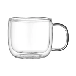 ჭიქების ნაკრები Ardesto Double wall mug set with handle, 450ml, 2pcs, borosilicate glass, transparent