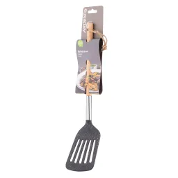 ჩამჩა Ardesto Slotted turner Midori, 34.8cm, nylon, wood, stainless steel, black-JUSTSHOP.GE-ზე