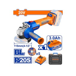 Lithium-Ion უნახშირო კუთხსახეხი 20V-115MM (WLAP522)-JUSTSHOP.GE-ზე