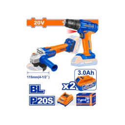 Li-ion ელ. ხრახნდამჭერისა და კუთხსახეხის კომპლექტი 2ც-ნი 20V/3Ah (WCK20512)-JUSTSHOP.GE-ზე