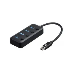 2E USB ჰაბი Adepter USB-C to 4xUSB3.0 A Hub with switch, 0.25m-JUSTSHOP.GE-ზე
