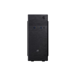 2E კომპიუტერის ქეისი Computer case ALFA (E183-400) MidT, PSU ATX400W, 2xUSB3.0,metal perforated (side panel),black