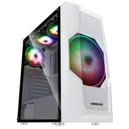 2E ქეისი GAMING Computer case TURBO (G2057W) , MidT, 2xUSB2.0,1xUSB3.0, 1x200+3x120ARGB,TG (side panel),without PSU,whiteMidT-JUSTSHOP.GE-ზე