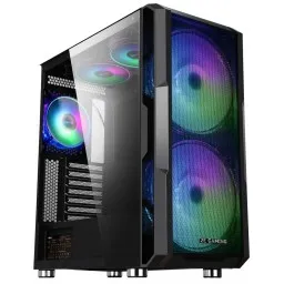 2E ქეისი GAMING Computer case CONTEGO NEO (GW05) MidT,EATX, 2xUSB2.0,2xUSB3.0,2x200 mm ARGB,3x120mm ARGB,TG (side panel),without PSU,black-JUSTSHOP.GE-ზე
