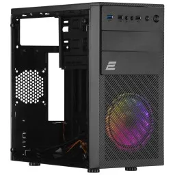 2E ქეისი Computer case BASIS (RD850) MiniT, Micro ATX,Mini ITX,2xUSB2.0,1xUSB3.0,1x120mm ARGB,acrylic,(side panel), without PSU, black-JUSTSHOP.GE-ზე