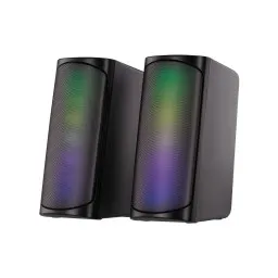 2E დინამიკი Multimedia speaker PCS231 RGB Matrix, 2.0, USB, Black-JUSTSHOP.GE-ზე