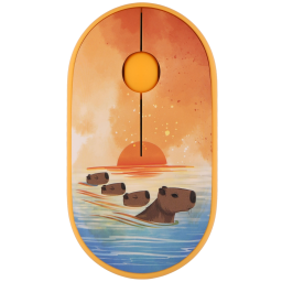 2E მაუსი MF300 CAPYBARA:SUNSET Silent WL BT, ყვითელი