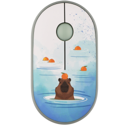 2E მაუსი MF300 CAPYBARA:TANGERINE Silent WL BT, მწვანე