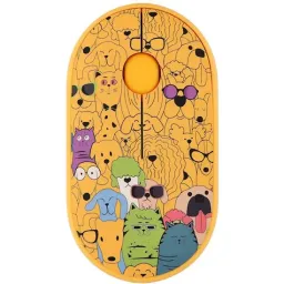 2E მაუსი MF300 PETS:CATS&DOGS Silent WL BT, ყვითელი