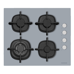 Silverline ჩასაშენებელი გაზქურის ზედაპირი CS5429S01 (04443)/ მინის ზედაპირი,4კამფორა/1 ტურბო,გაზ კონტროლი, თუჯის დასაგდმელი/60*52/ნაცრისფერი