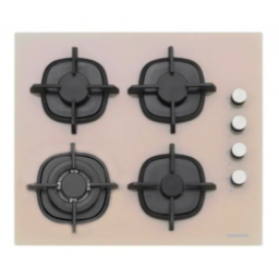 SILVERLINE ჩასაშენებელი გაზქურის ზედაპირი CS5429M01(5429.6.633.04) (04350)/60*52/მინა/თუჯის დასადგემლი.გაზკონტროლი/კრემისფერი-JUSTSHOP.GE-ზე