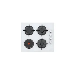 Silverline ჩასაშენებელი გაზქურის ზედაპირი CS5430W01 (04146)/60*52/მინა/თუჯის დასადგმელი/გაზკონტროლი/თეთრი/