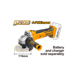Ingco კუთხსახეხი (ბარგალკა) Lithium-Ion 20Vx115mm (CAGLI1151) -JUSTSHOP.GE-ზე