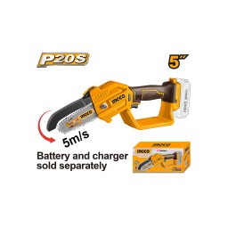 Ingco მინი ჯაჭვური ხერხი Li-Ion 20V (CGSLI2058) -JUSTSHOP.GE-ზე