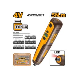 Ingco ელ. ხრახნდამჭერი კომპლექტში Li-Ion 4V (CSDLI04062) -JUSTSHOP.GE-ზე