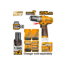 Ingco ელ. ხრახნდამჭერი კომპლექტში Li-ion Proline 12V/1.5Ah (COSLI23114) -JUSTSHOP.GE-ზე