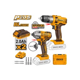 Ingco ელ. ხრახნდამჭერების 2ც-ნი კომპლექტი Li-ion Proline 20V/2Ah (COSLI230708) 