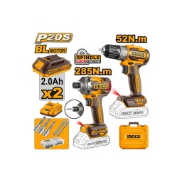 Ingco ელ. ხრახნდამჭერების 2ც-ნი კომპლექტი Li-ion Proline 20V/2Ah (CKLI20272) -JUSTSHOP.GE-ზე