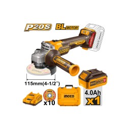 Ingco ელ. კუთხსახეხი Li-Ion Proline 20V-115MM (CAGLI211541) 